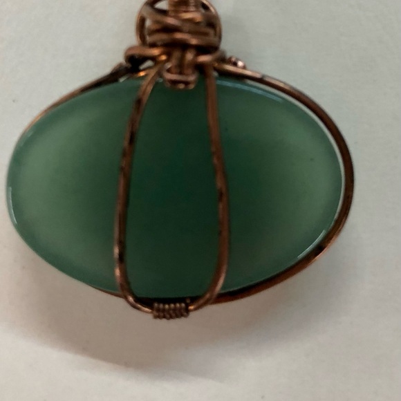 NEW Copper Wire Wrap GREEN AVENTURINE Necklace - Picture 4 of 11